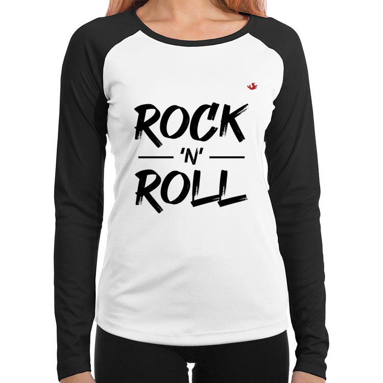 Baby Look Raglan Rock n Roll Manga Longa