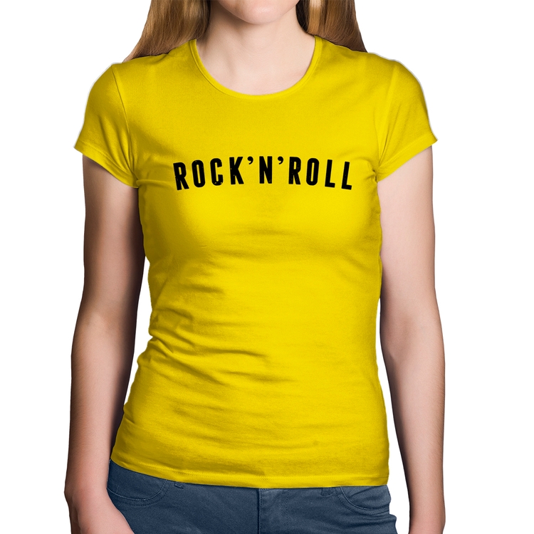 Baby Look Algodão Rock 'n' Roll - Amarela