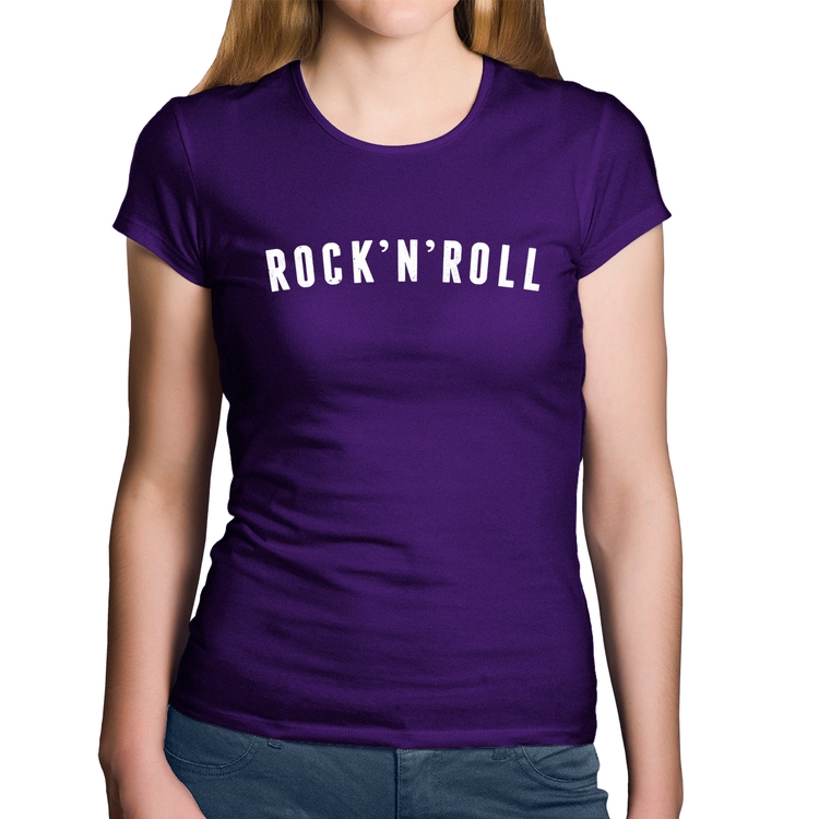 Baby Look Algodão Rock 'n' Roll - Roxa