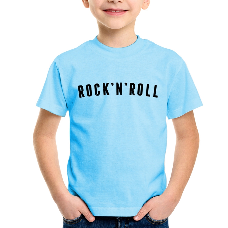 Camiseta Infantil Rock 'n' Roll - Azul Bebê