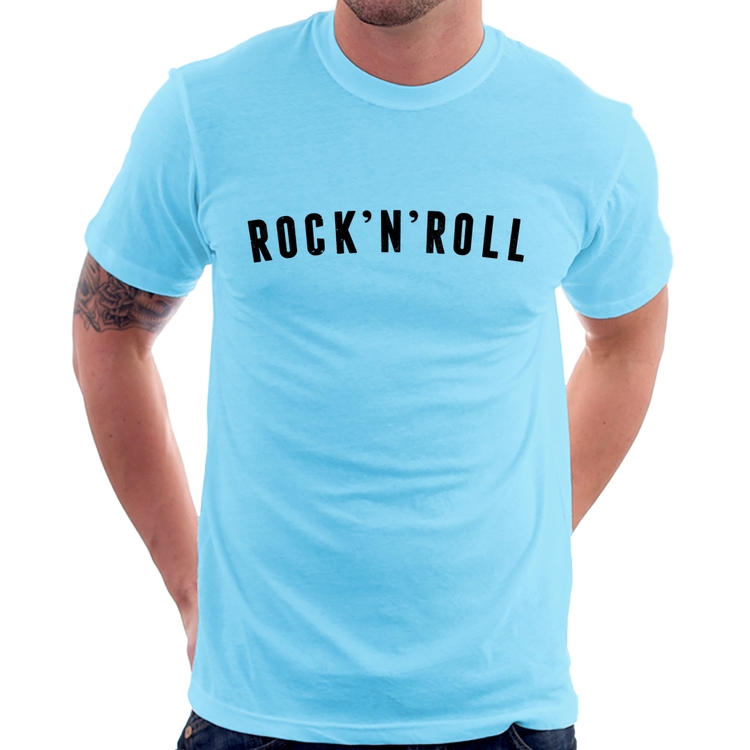 Camiseta Rock 'n' Roll - Azul Bebê