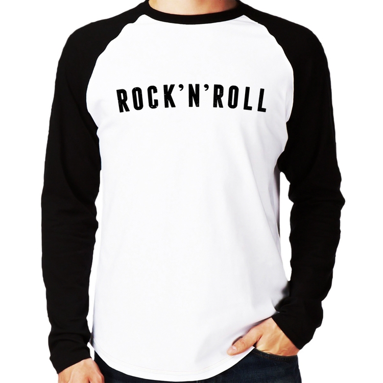 Camiseta Raglan Rock 'n' Roll Manga Longa