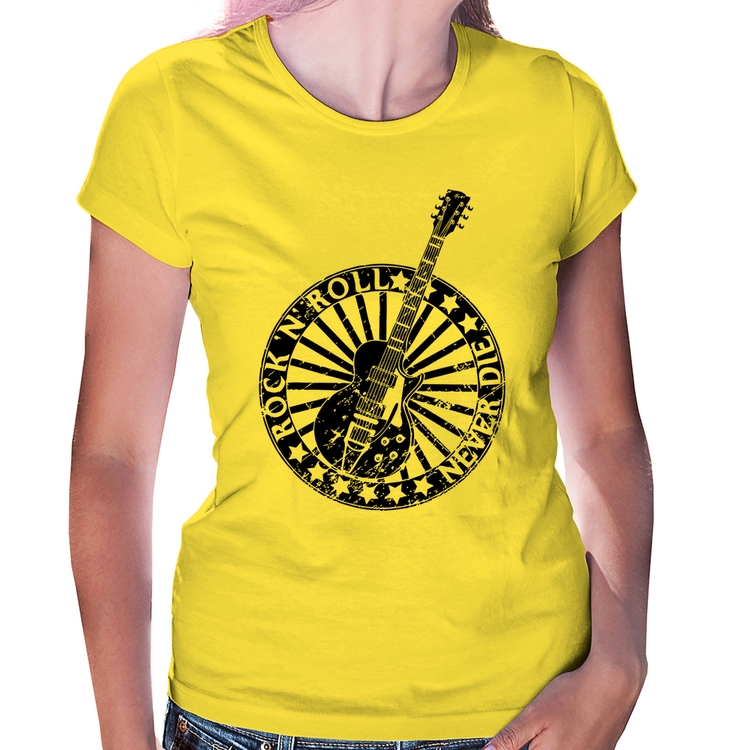 Baby Look Rock n Roll Never Die Guitarra - Amarela