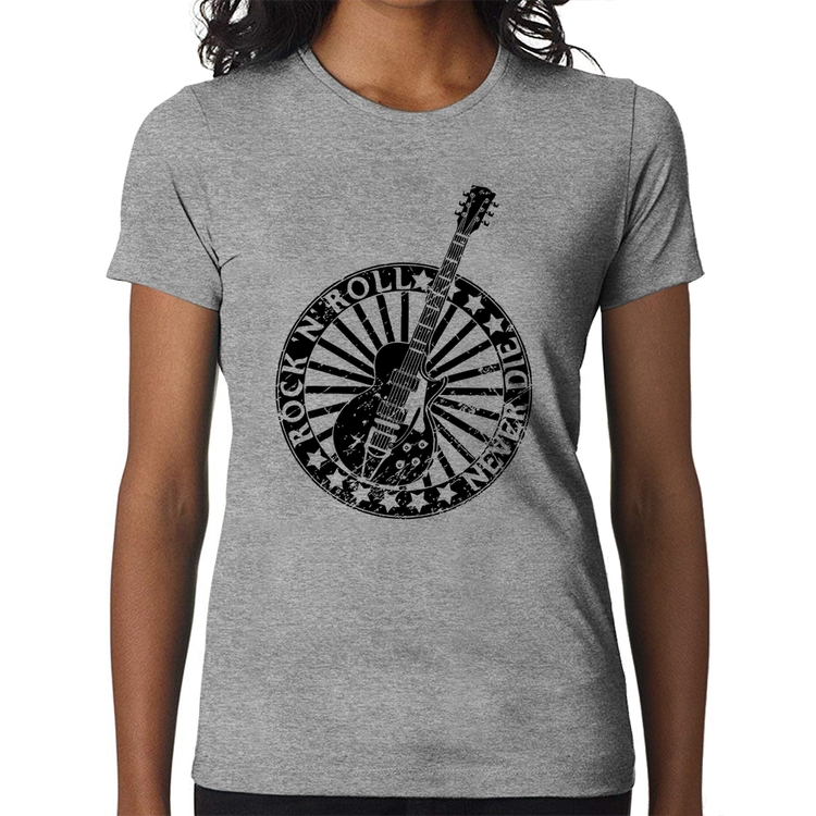 Baby Look Rock n Roll Never Die Guitarra - Cinza