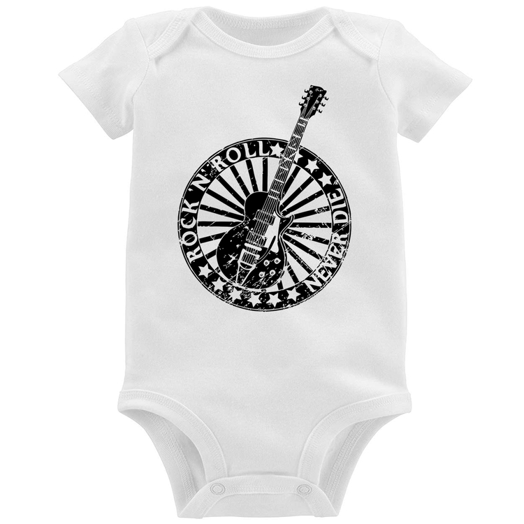 Body Bebê Rock n Roll Never Die Guitarra