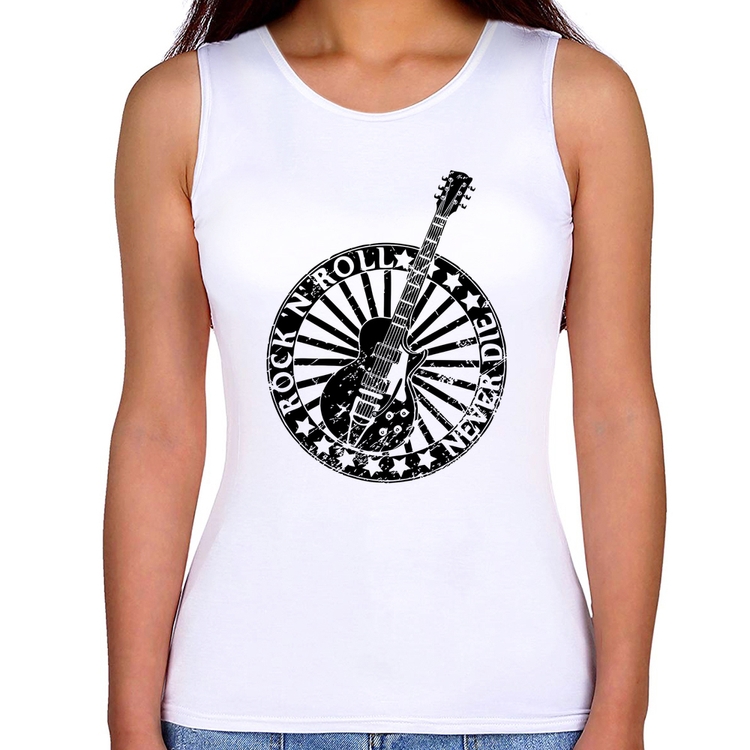 Regata Feminina Rock n Roll Never Die Guitarra