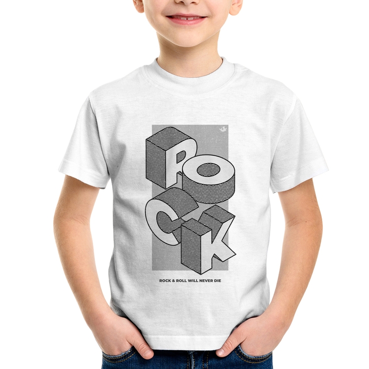 Camiseta Infantil Rock & Roll will never die
