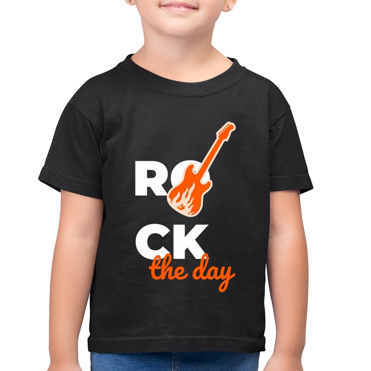 Camiseta Algodão Infantil Rock the day