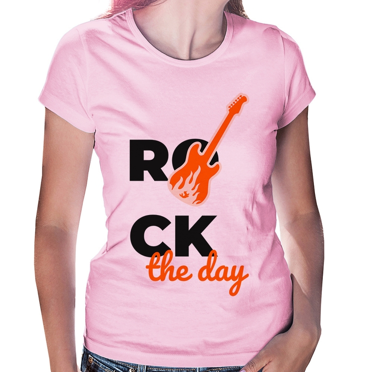 Baby Look Rock the day - Rosa Bebê