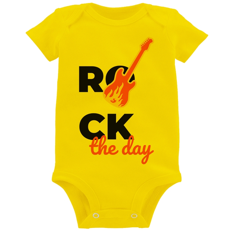 Body Bebê Rock the day - Amarelo
