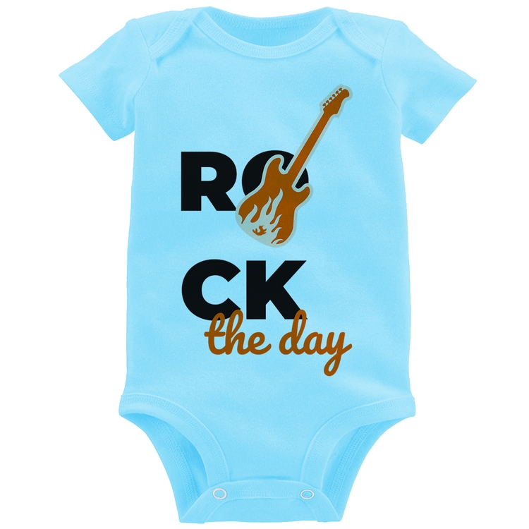 Body Bebê Rock the day - Azul Bebê