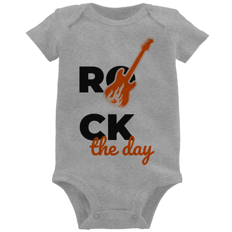 Body Bebê Rock the day - Cinza