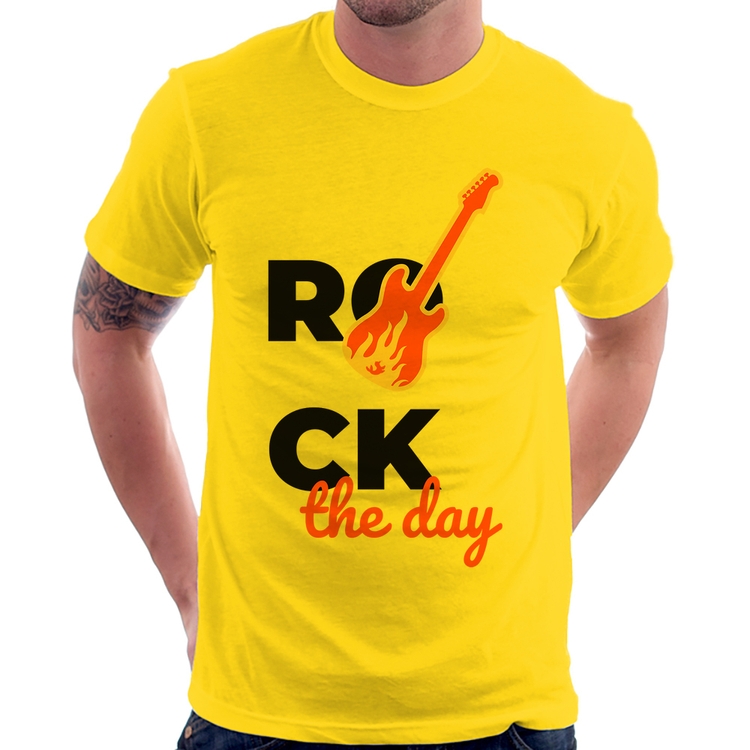 Camiseta Rock the day - Amarela