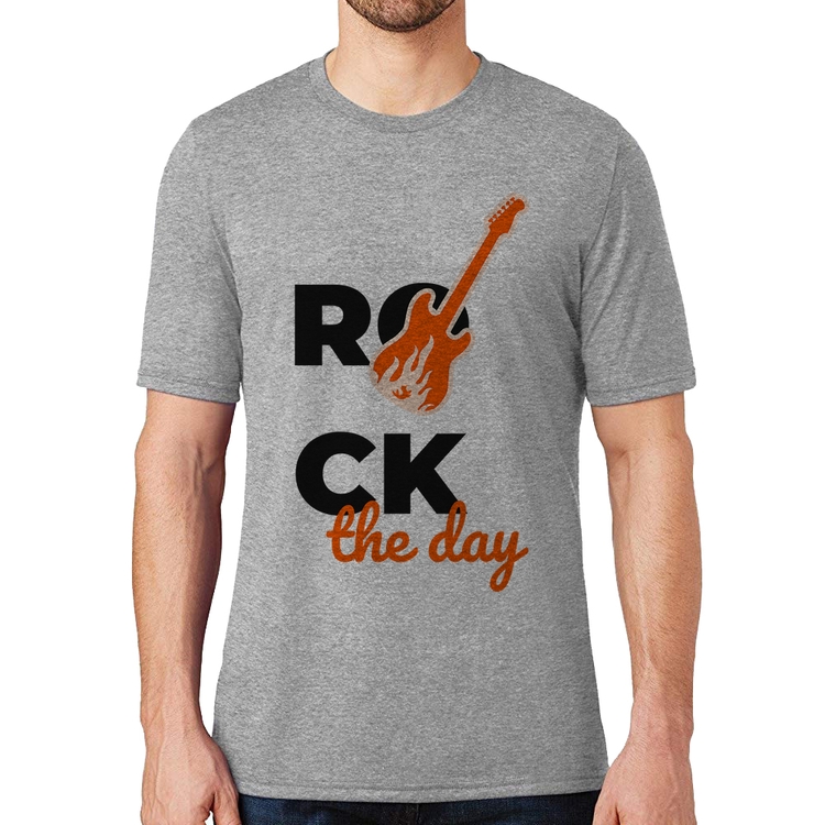 Camiseta Rock the day - Cinza