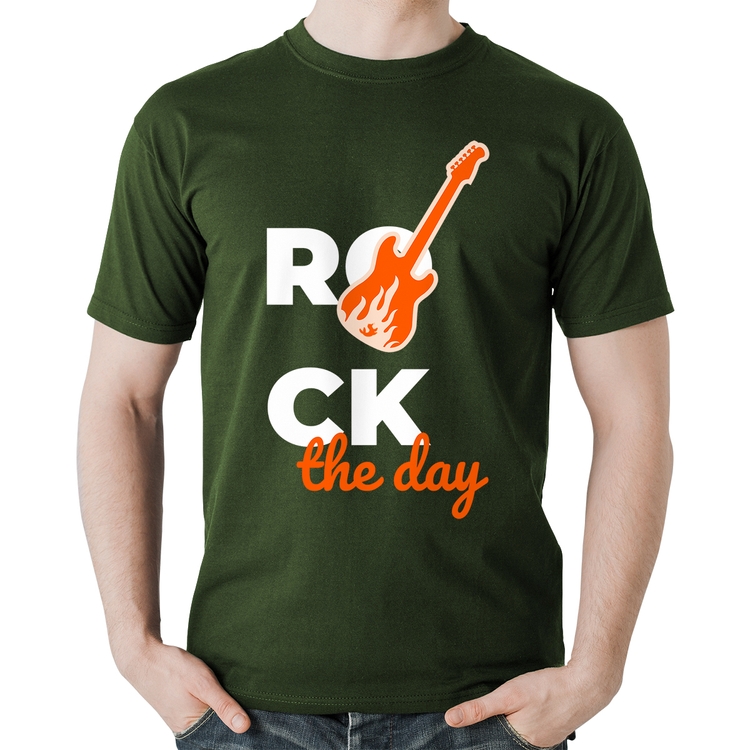 Camiseta Algodão Rock the day - Musgo
