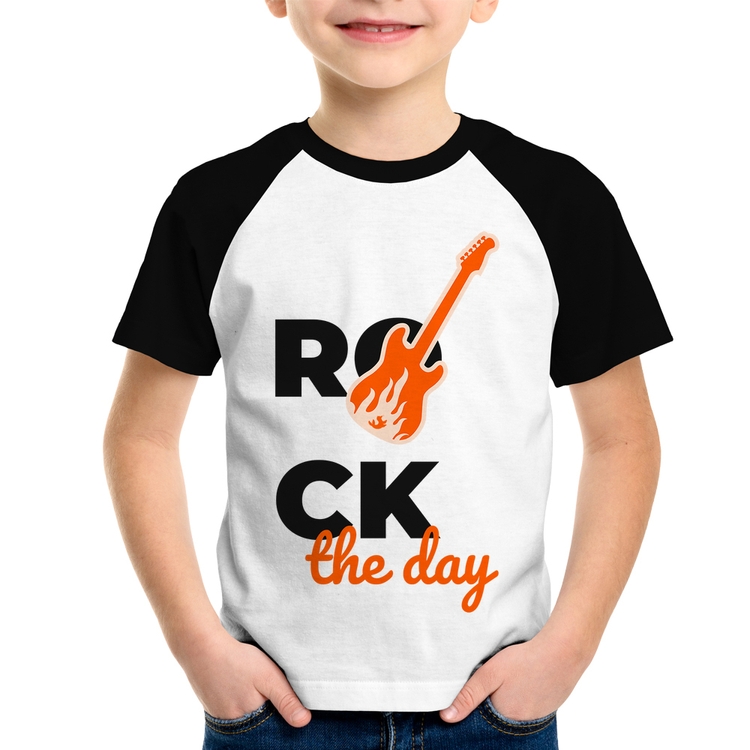 Camiseta Raglan Infantil Rock the day