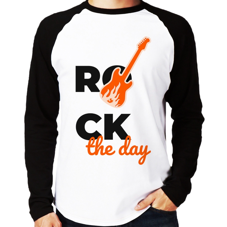 Camiseta Raglan Rock the day Manga Longa