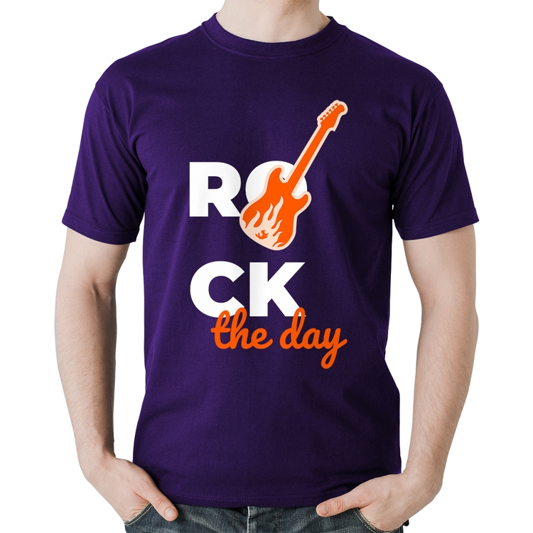 Camiseta Algodão Rock the day - Roxa
