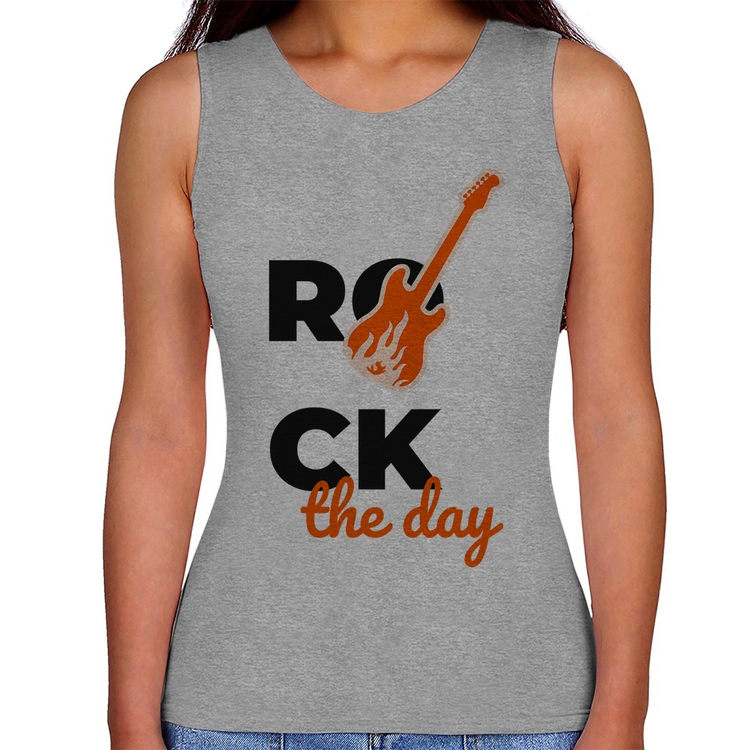 Regata Feminina Rock the day - Cinza