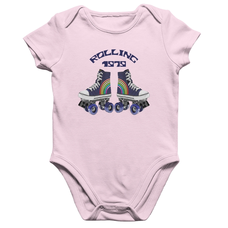 Body Bebê Algodão Rolling 1979 - Rosa Bebê