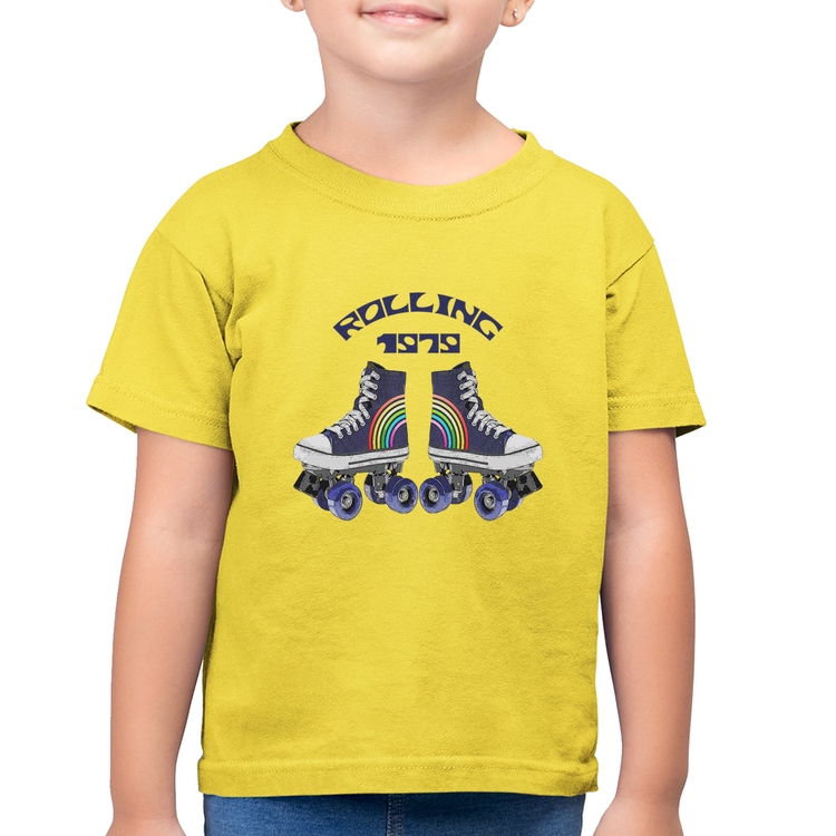 Camiseta Algodão Infantil Rolling 1979 - Amarelo Canário