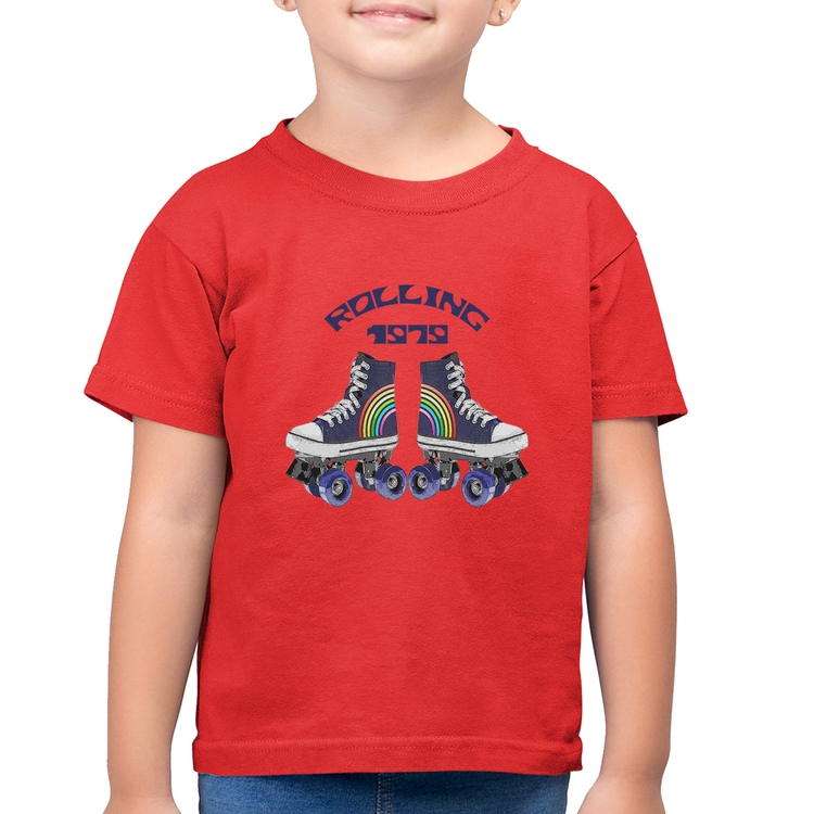 Camiseta Algodão Infantil Rolling 1979 - Vermelha