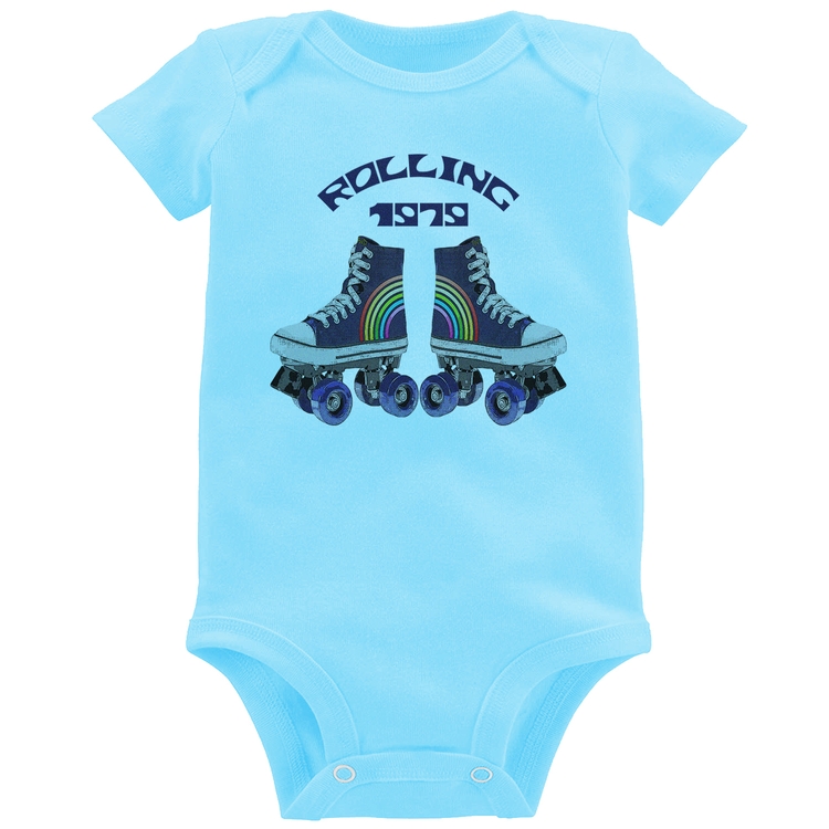 Body Bebê Rolling 1979 - Azul Bebê