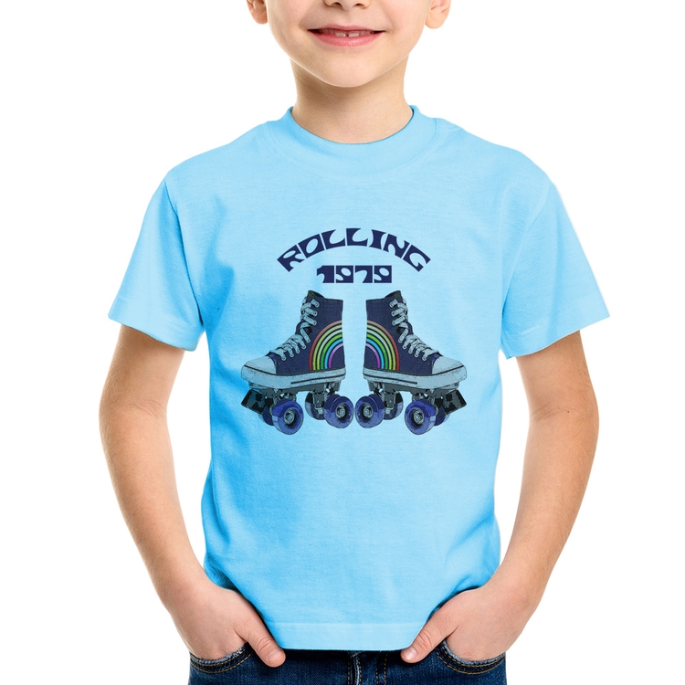 Camiseta Infantil Rolling 1979 - Azul Bebê
