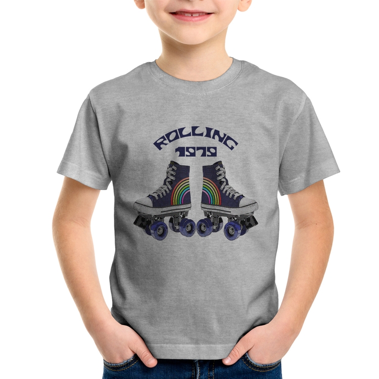 Camiseta Infantil Rolling 1979 - Cinza