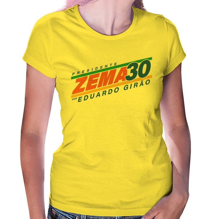 Baby Look Romeu Zema Presidente 30 Novo - Amarela