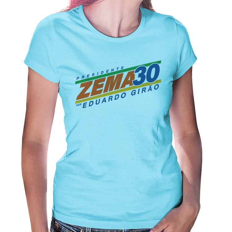Baby Look Romeu Zema Presidente 30 Novo - Azul Bebê