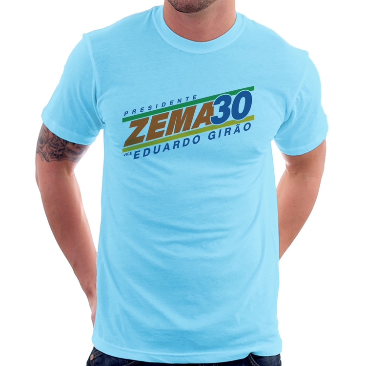 Camiseta Romeu Zema Presidente 30 Novo - Azul Bebê