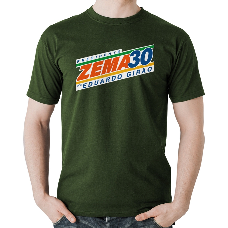 Camiseta Algodão Romeu Zema Presidente 30 Novo - Musgo