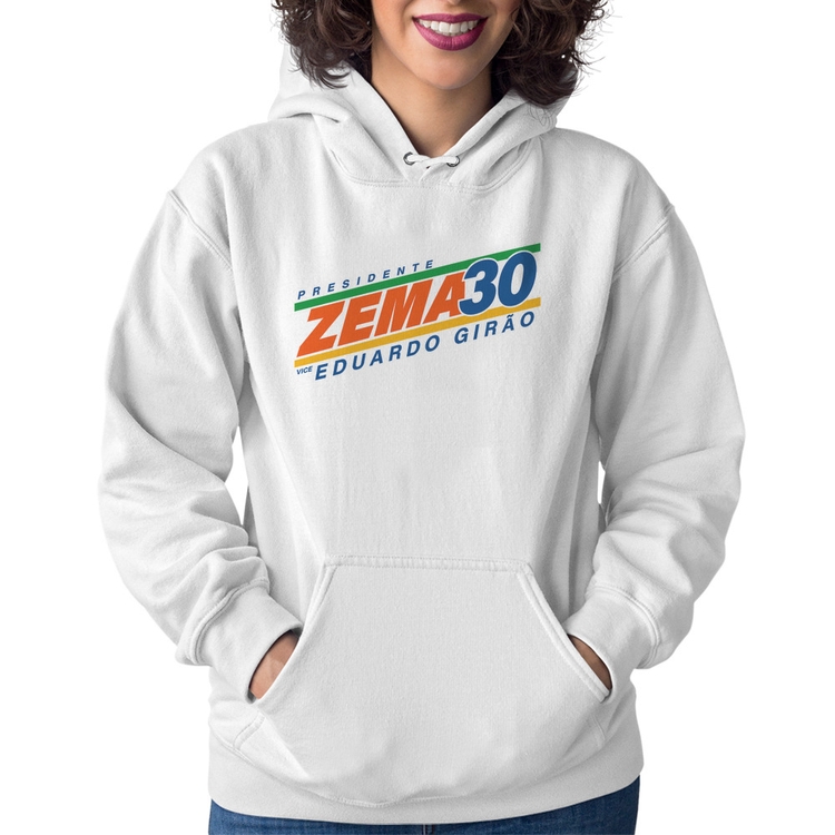 Moletom Feminino Romeu Zema Presidente 30 Novo - Branco