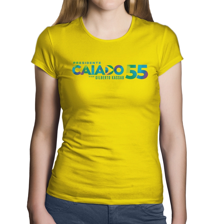 Baby Look Algodão Ronaldo Caiado Presidente 2026 PSD 55 - Amarela