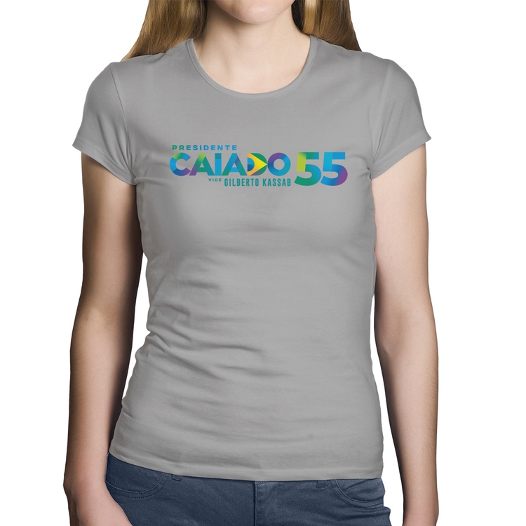 Baby Look Algodão Ronaldo Caiado Presidente 2026 PSD 55 - Cinza