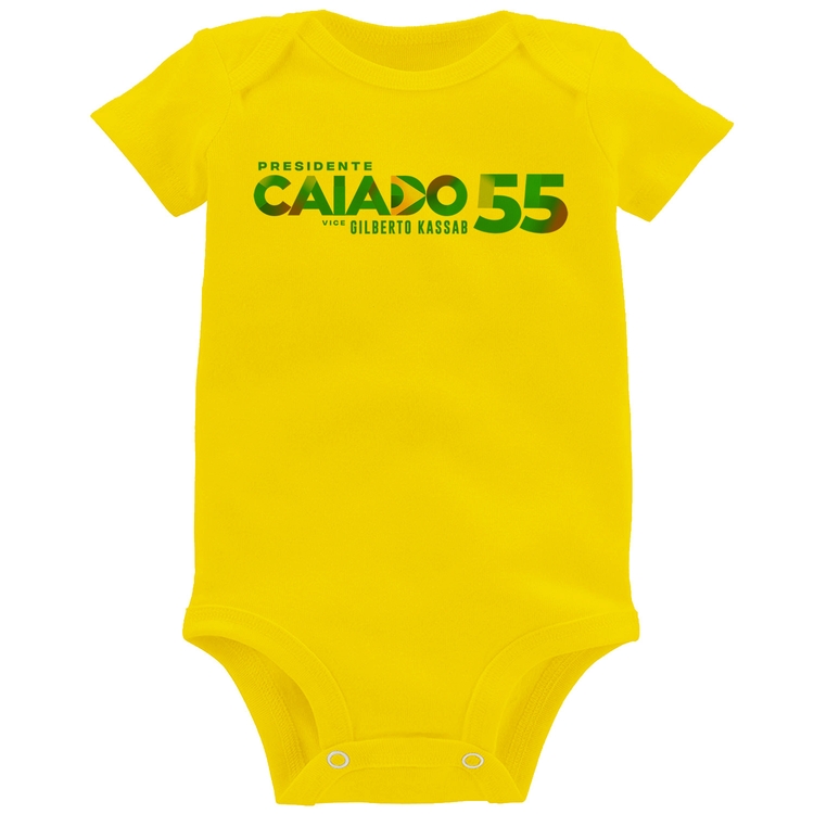 Body Bebê Ronaldo Caiado Presidente 2026 PSD 55 - Amarelo