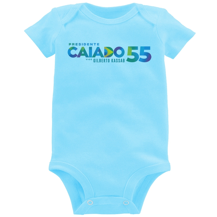 Body Bebê Ronaldo Caiado Presidente 2026 PSD 55 - Azul Bebê