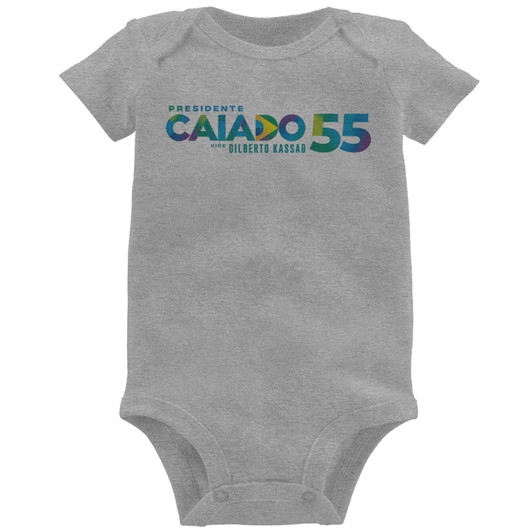 Body Bebê Ronaldo Caiado Presidente 2026 PSD 55 - Cinza