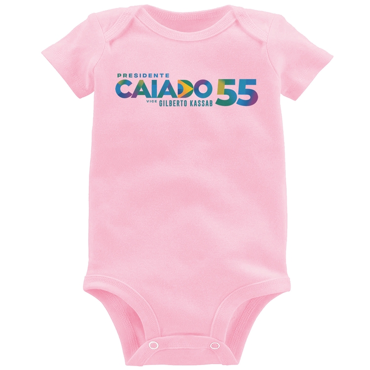 Body Bebê Ronaldo Caiado Presidente 2026 PSD 55 - Rosa Bebê