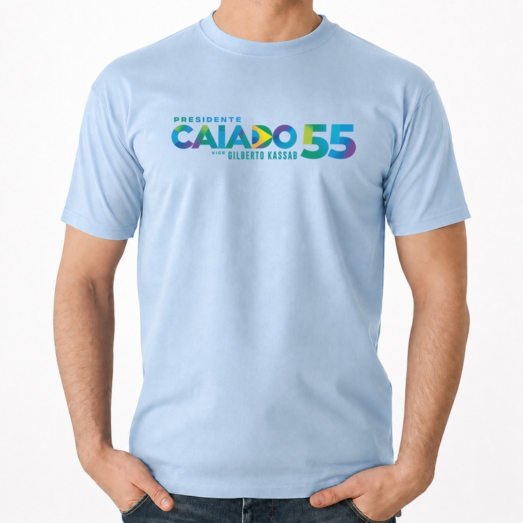 Camiseta Algodão Ronaldo Caiado Presidente 2026 PSD 55 - Azul Bebê