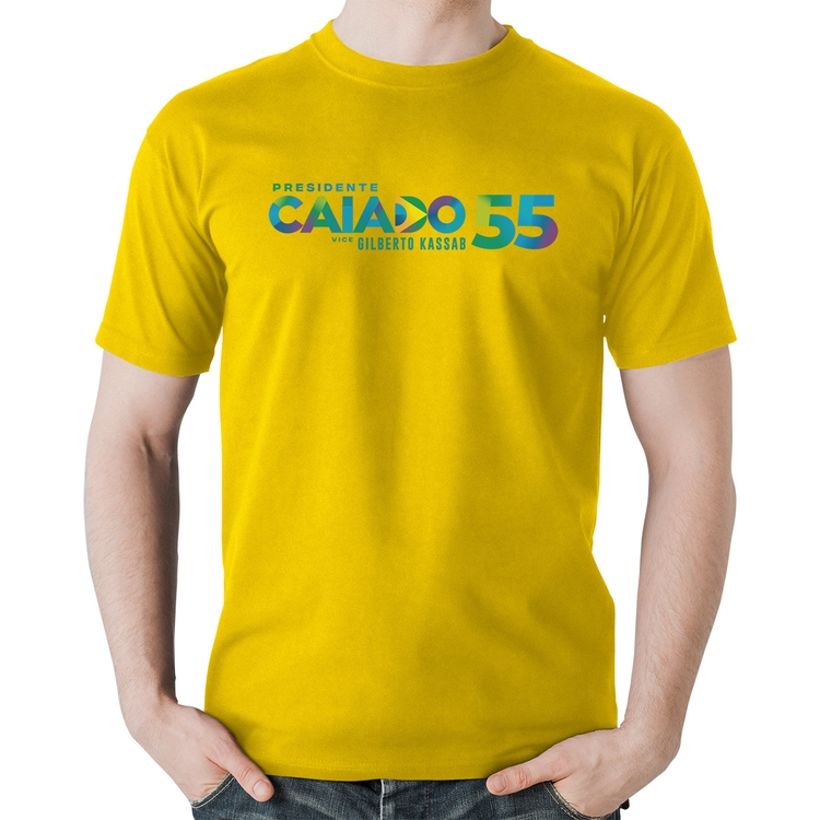 Camiseta Algodão Ronaldo Caiado Presidente 2026 PSD 55 - Amarela