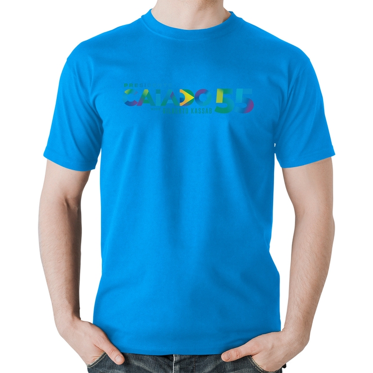 Camiseta Algodão Ronaldo Caiado Presidente 2026 PSD 55 - Azul
