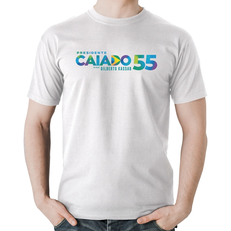 Camiseta Algodão Ronaldo Caiado Presidente 2026 PSD 55 - Branca