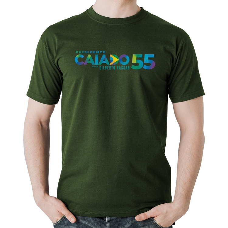 Camiseta Algodão Ronaldo Caiado Presidente 2026 PSD 55 - Musgo