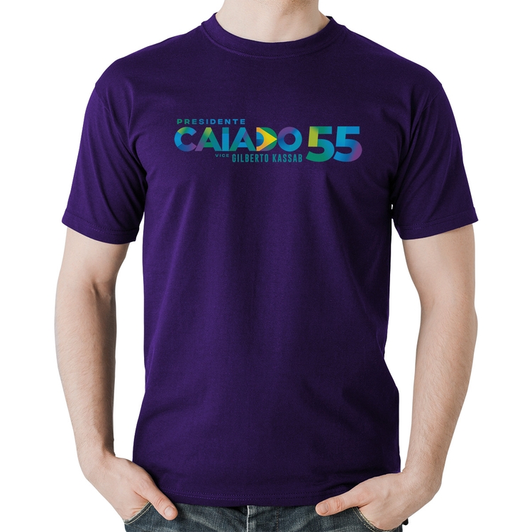 Camiseta Algodão Ronaldo Caiado Presidente 2026 PSD 55 - Roxa