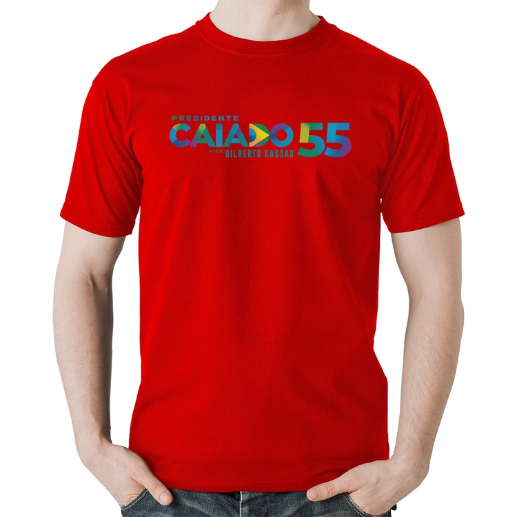 Camiseta Algodão Ronaldo Caiado Presidente 2026 PSD 55 - Vermelha