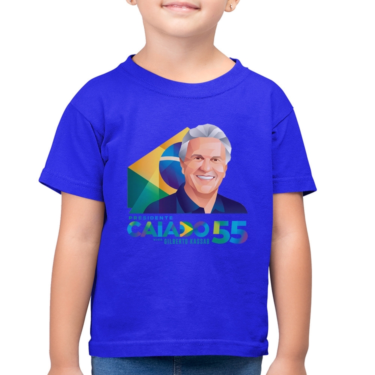 Camiseta Algodão Infantil Ronaldo Caiado Presidente - Azul Royal