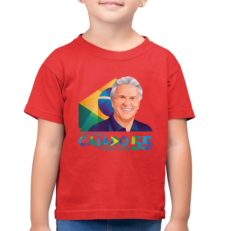 Camiseta Algodão Infantil Ronaldo Caiado Presidente - Vermelha