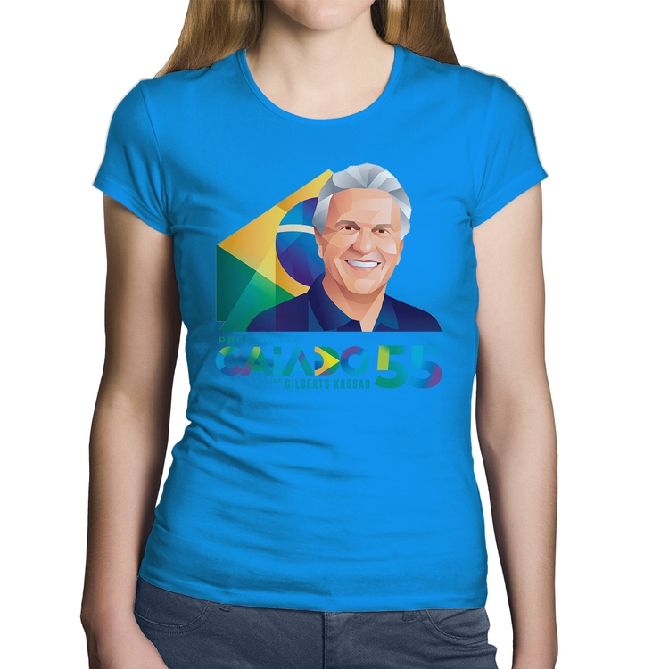 Baby Look Algodão Ronaldo Caiado Presidente - Azul